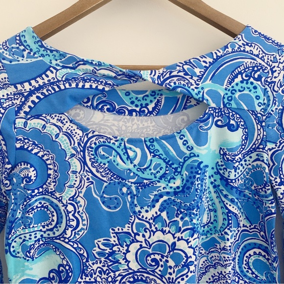 Lilly Pulitzer Top Tristan Coastal Blue Legga Sea - Picture 6 of 10